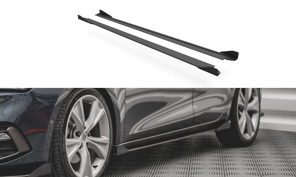 Street Pro Seitenschweller Ansatz für + Flaps Seat Leon FR Mk4 schwarz Hochglanz - Maxton Design