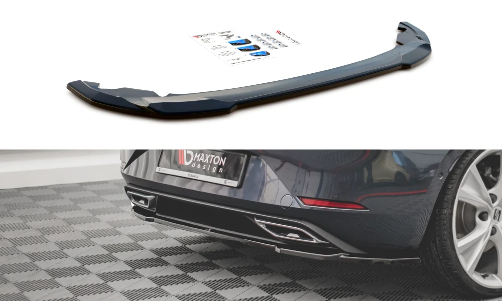 Mittlerer Diffusor Heck Ansatz für Seat Leon FR Hatchback Mk4 schwarz matt - Maxton Design