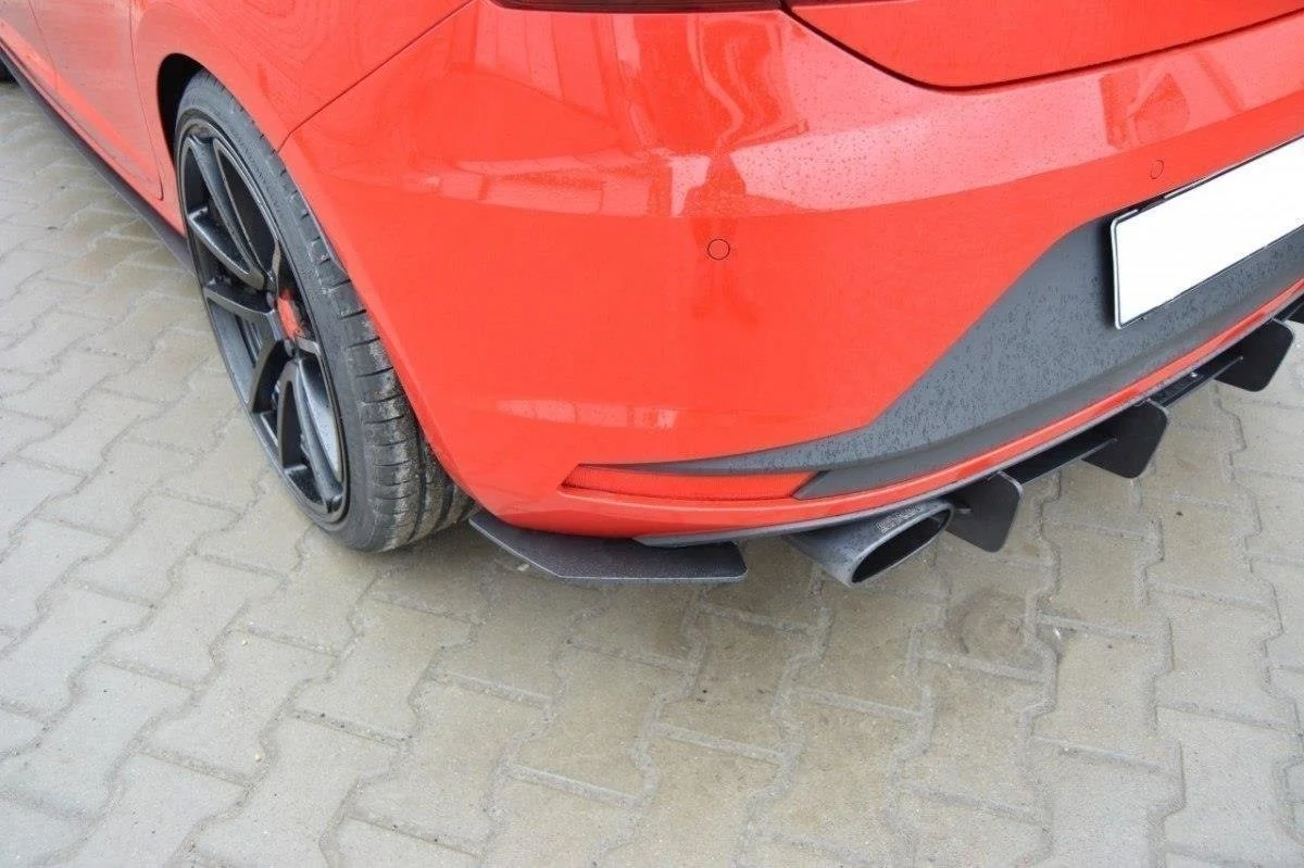 SEAT LEON III CUPRA Diffusor Heck Ansatz für Heckschürze für & Heck Ansatz Flaps Diffusor für - Maxton Design