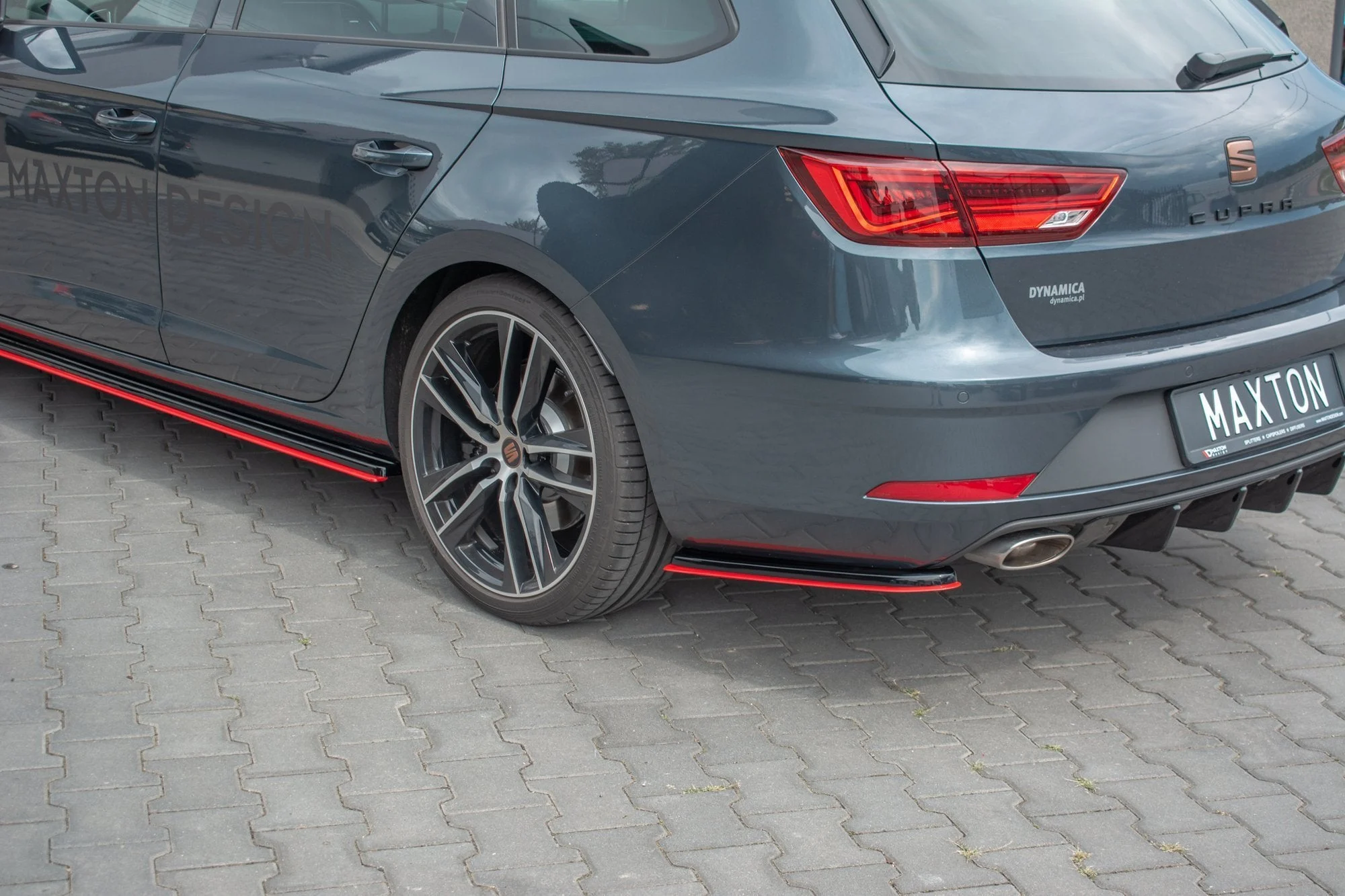 Heck Ansatz Flaps Diffusor passend für V.2 Seat Leon Mk3 Cupra ST Facelift schwarz matt - Maxton Design